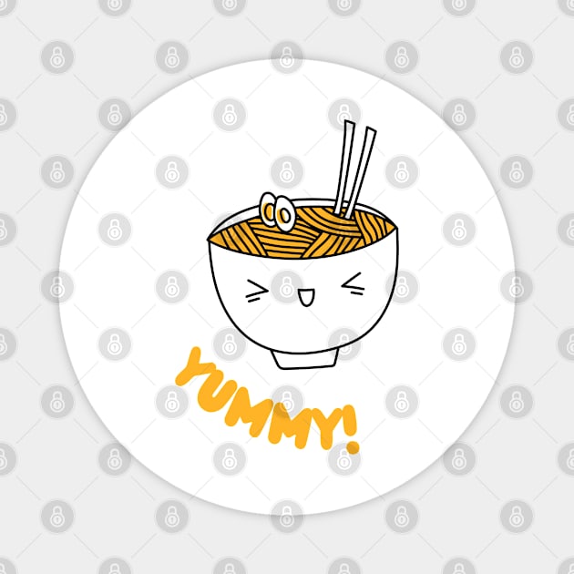 Savor the Smile: Kawaii Ramen Delight Magnet by Teeeshirt